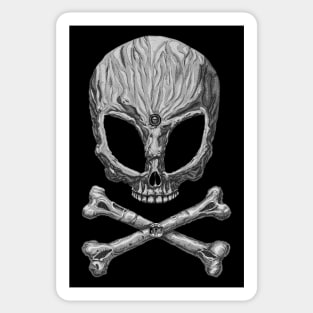 Alien Skull and Crossbones Sticker
